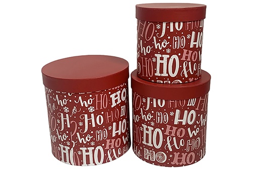 [123971] Pack 3 decorated Christmas cardboard boxes 20x20.5 cm