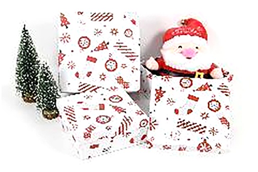 [123980] Pack 3 boîtes en carton de Noël décorées 19.5x19.5x9.5 cm-2