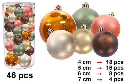 [123985] Pack of 46 assorted shiny/matte cylinder balls