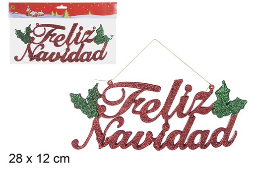 [100866] Ciondolo rosso Feliz Navidad 