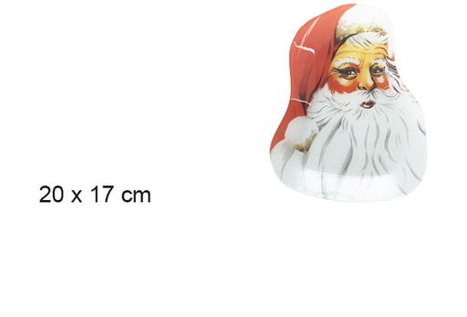 [101237] Bandeja cristal forma cara Papa Noel 20x17 cm