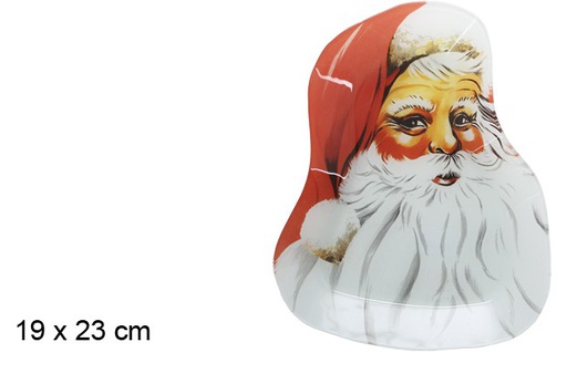 [101239] Santa Claus face shaped glass tray 19x23 cm