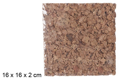 [102234] Square natural agglomerated cork rock 16 cm