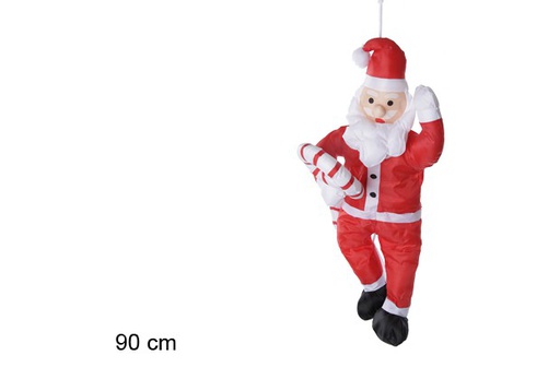 [102593] Papa Noel con regalo/bastón para exterior 90 cm