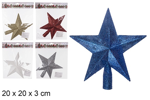 [102606] Christmas tree star tip silver/gold/red 20 cm 