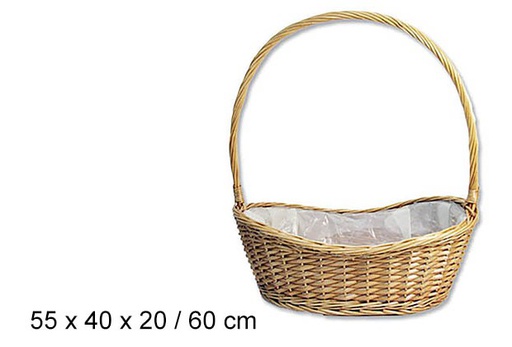 [103257] Cesta mimbre miel forrada 60 cm