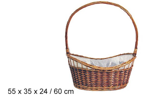 [103263] Cesta de Natal forrada mogno 60 cm 