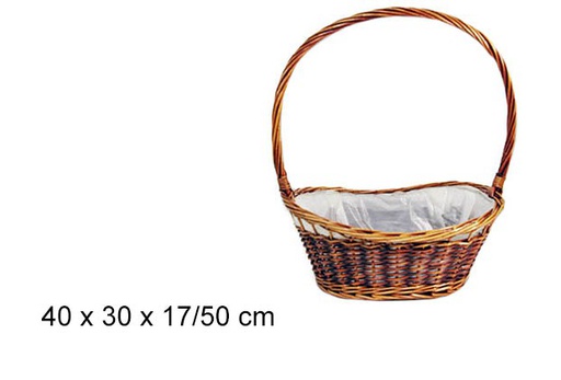 [103267] Mahogany lined Christmas basket 40x30 cm