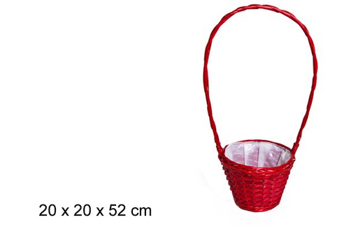 [103292] Cesta redonda florista roja Navidad 52 cm