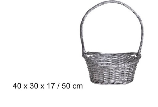 [103312] Panier de Noël argenté 50 cm