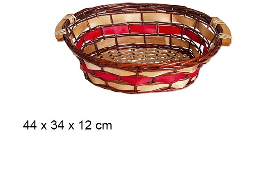 [103314] Cesta de vime de Natal oval 44x34 cm  