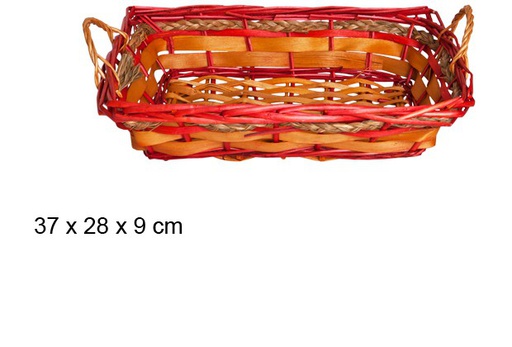 [103319] Panier de Noèl rectangulaire de couleurs 37x28 cm  