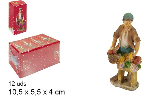 [103376] Resin shepherd seller of fruits 10,5 cm