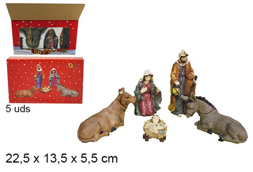 [103397] Pack 5 figuras de resina Presépio