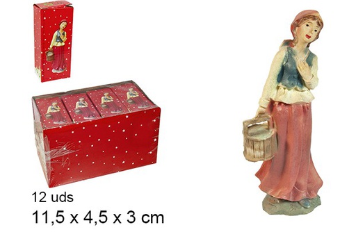 [103405] Resin shepherdess with bucket 11,5 cm