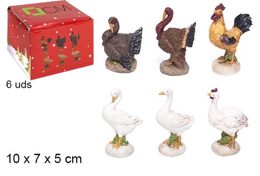 [103453] Pack 6 assorted resin animals