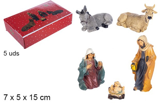 [103459] Pack 5 pezzi in resina per Presepe 15 cm