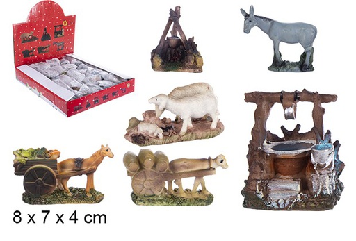 [103473] Assortiment d'accessoires de crèche en résine