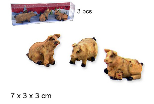 [103495] Pack 3 petits cochons en résine