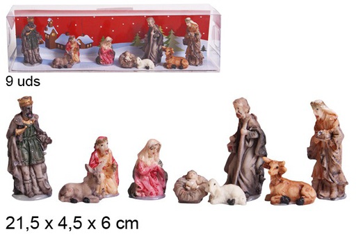 [103509] Pack 9 pezzi Natività scatola PVC