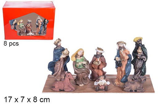 [103517] Christmas nativity scene 8 pieces PVC box