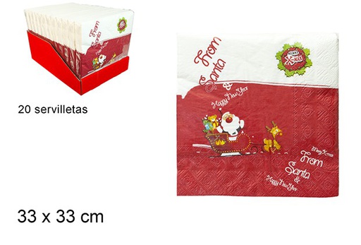 [103521] Pack 20 Christmas paper napkins 3 layers 33 cm