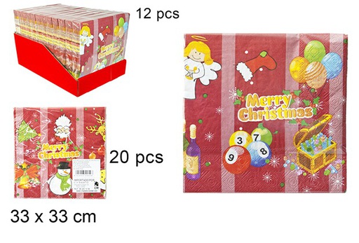 [103523] Pack 20 guardanapos de 3 folhas decorados de Natal 33 cm