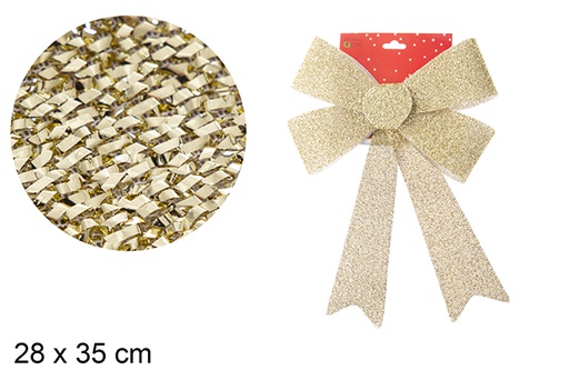 [103531] Gold Christmas bow 28x35 cm