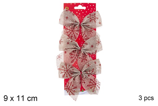 [103545] Pack 3 lazos Navidad oro 9x11 cm