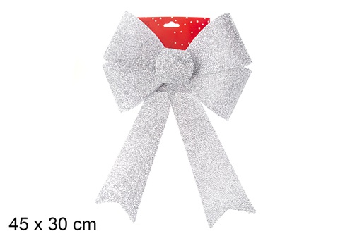 [103551] Silver snowflake bow 45x30 cm