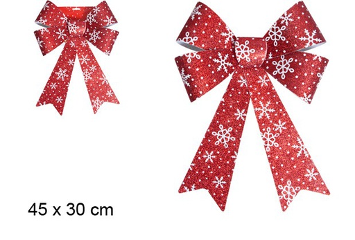 [103552] Red bow with snowflakes 45x30 cm 