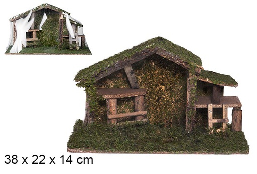 [103571] Cabane en bois 38x22x14 cm