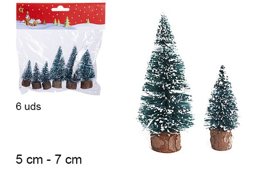 [103578] Pack 6 árvores de Natal verdes 5 cm - 7 cm