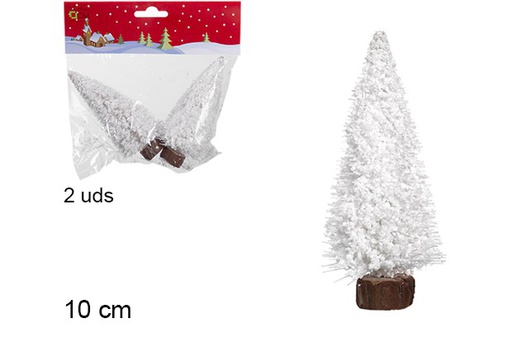 [103581] Pack 2 alberi di Natale bianchi 10 cm