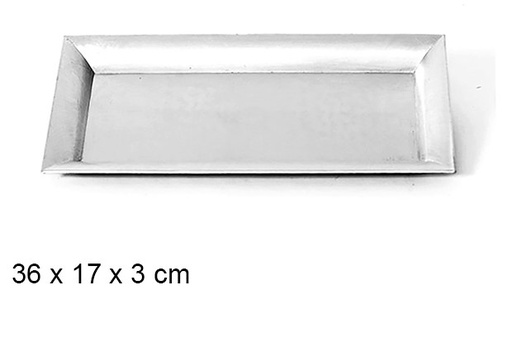 [103603] Plateau rectangulaire argenté 36x17 cm