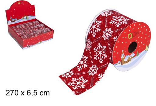 [103620] Cinta navidad roja decorada 270x6.5cm