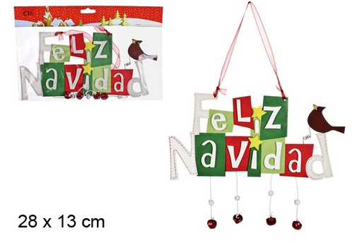 [103639] Feliz Navidad wooden sign 28x13 cm  