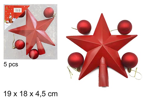 [103692] Star tree tip + 4 red balls