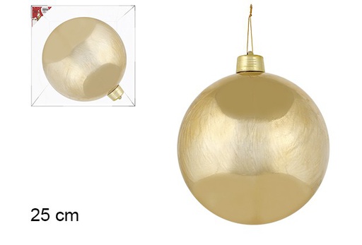 [103759] Boule de Noël brillante dorée 25 cm