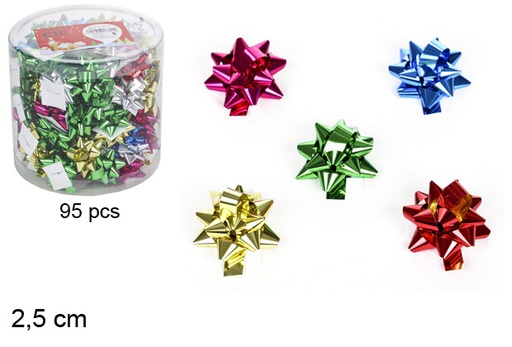 [103851] Pack 95 fiocchi regalo natalizi colori assortiti 2,5 cm