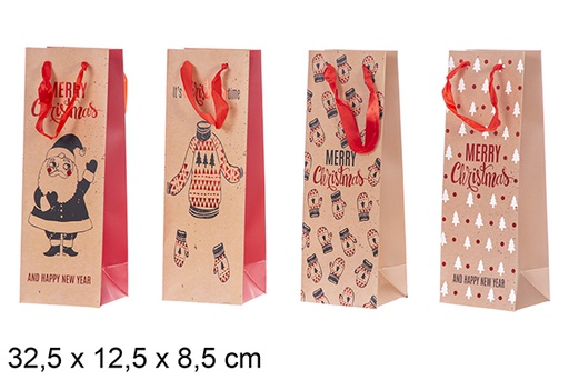 [103857] Wine bottle gift bag 32,5x12,5x8,5 cm