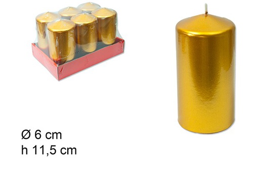 [103925] Candela a colonna oro 11,5 cm