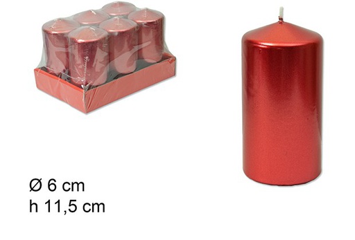 [103927] Red pillar candle 11.5cm  