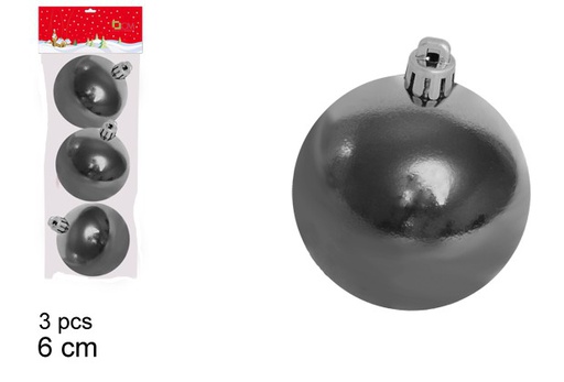 [104033] 3 bolas navidad plata brillo 6cm