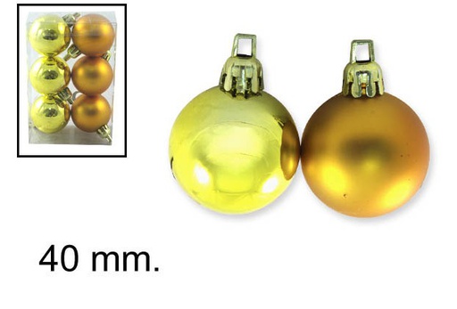 [104057] Pack 6 bolas de Natal ouro 40 mm
