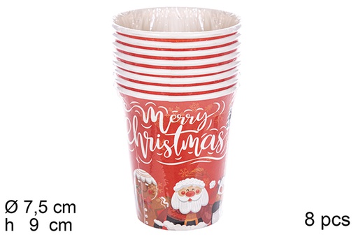 [104063] Pack 8 Christmas glasses 7.5 cm