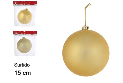 [104085] Bola Navidad oro brillo/mate/purpurina 15 cm