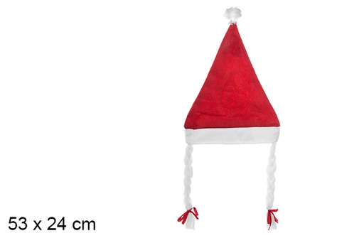 [104290] Santa hat with braids 53x24 cm