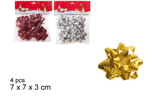 [104303] Pack 4 noeuds couleurs assorties 7 cm