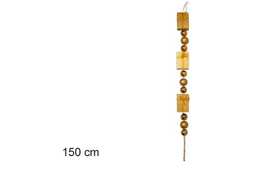 [104306] Colgante oro regalos y bolas 150 cm